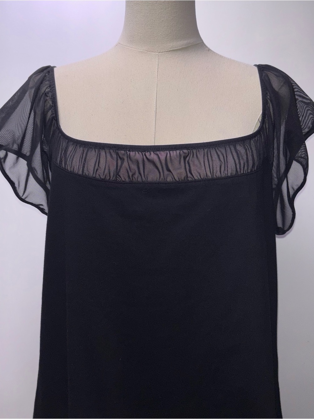 Torrid Black Square-Neck Flutter Sleeve Top Size 3 = 3X - Picture 2 of 8